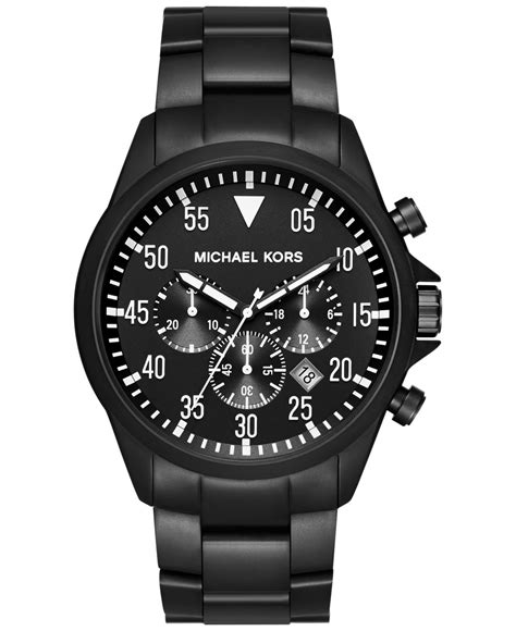 michael kors black ion chronograph mens watch|Michael Kors black dial watch.